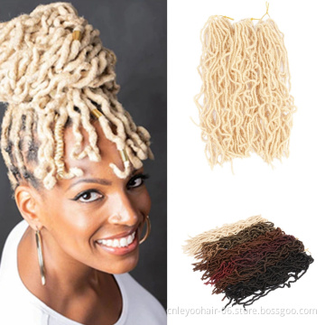 Wholesale 18 Inch New Faux Locs Crochet Hair  21 Roots Nu Lock Pre-Looped Crochet Braids For Girls
